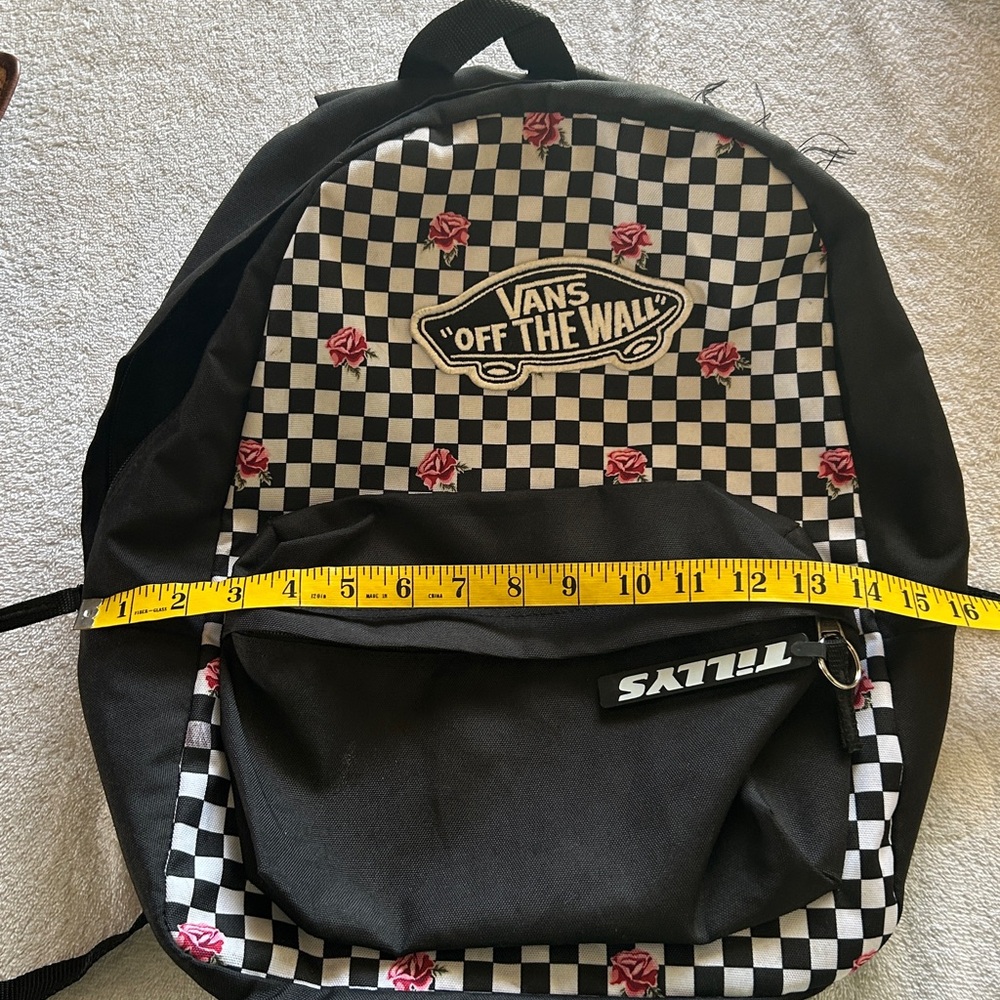 VANS Checkered and Rose OFF THE WALL Backpack - Picture 2 of 7